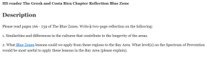 HS reader The Greek and Costa Rica Chapter Reflection Blue Zone