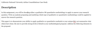 California National University Airline Consolidations Case Study