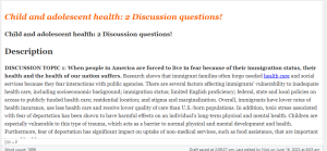 Child and adolescent health 2 Discussion questions