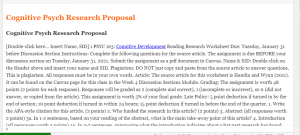 Cognitive Psych Research Proposal