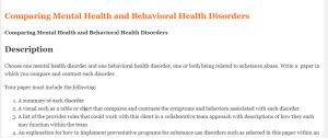 Comparing Mental Health and Behavioral Health Disorders