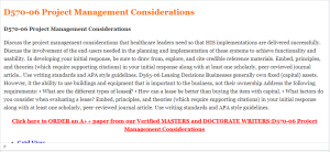 D570-06 Project Management Considerations