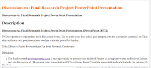 Discussion #2 Final Research Project PowerPoint Presentation 