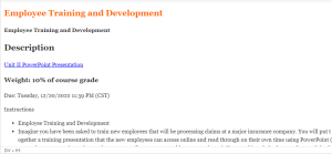 Employee Training and Development