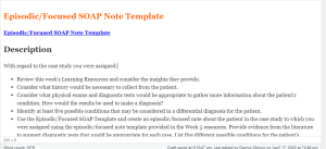 Episodic Focused SOAP Note Template