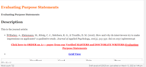 Evaluating Purpose Statements