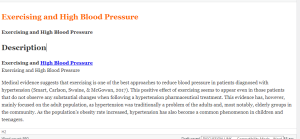 Exercising and High Blood Pressure