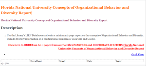 Florida National University Concepts of Organizational Behavior and Diversity Report