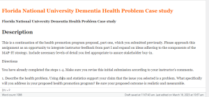 Florida National University Dementia Health Problem Case study