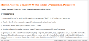 Florida National University World Health Organization Discussion