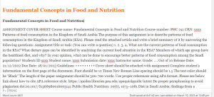 Fundamental Concepts in Food and Nutrition
