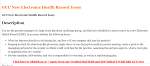 GCU New Electronic Health Record Essay