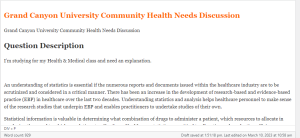 Grand Canyon University Community Health Needs Discussion