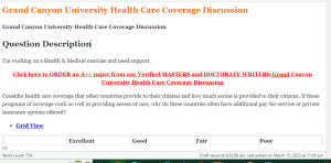Grand Canyon University Health Care Coverage Discussion