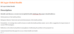HCA450 Global Health