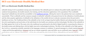 HCI-112 Electronic Health Medical Rec