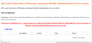 HCS 499 University of Phoenix Assistant Health Administrator Cover Letter