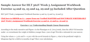 HLT 362V Week 5 Assignment Workbook Exercise 14 and 19 23 and 24 29 and 35