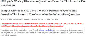HLT 362V Week 5 Discussion Question 1 Describe The Error in The Conclusion