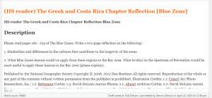 HS reader The Greek and Costa Rica Chapter Reflection Blue Zone