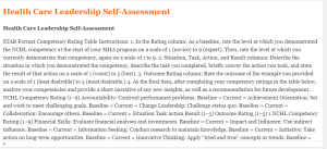 Health Care Leadership Self-Assessment