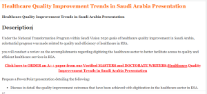 Healthcare Quality Improvement Trends in Saudi Arabia Presentation