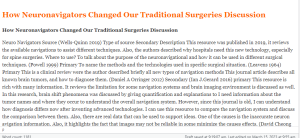 How Neuronavigators Changed Our Traditional Surgeries Discussion