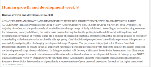 Human growth and development week 8