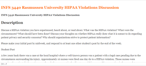 INFS 3440 Rasmussen University HIPAA Violations Discussion