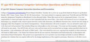 IT 352 SEU Human Computer Interaction Questions and Presentation
