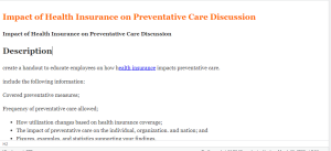 Impact of Health Insurance on Preventative Care Discussion