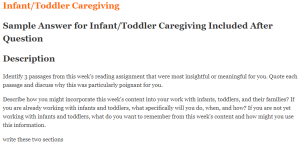 Infant Toddler Caregiving