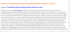 Lesson 6 Community-Based Nursing Practice and peer review