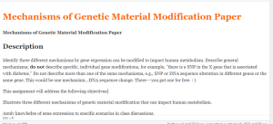 Mechanisms of Genetic Material Modification Paper