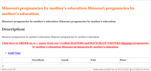 Missouri pregnancies by mother’s education Missouri pregnancies by mother’s education