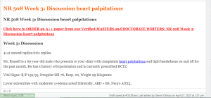 NR 508 Week 3 Discussion heart palpitations