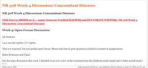 NR 508 Week 4 Discussion Concomitant Diseases