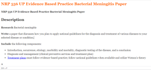 NRP 556 UP Evidence Based Practice Bacterial Meningitis Paper