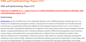 NRS 428 Epidemiology Paper GCU