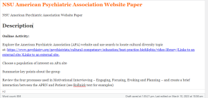 NSU American Psychiatric Association Website Paper