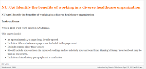 NU 530 Identify the benefits of working in a diverse healthcare organization
