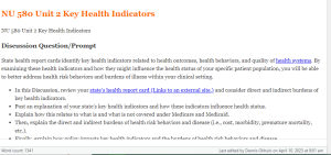 NU 580 Unit 2 Key Health Indicators