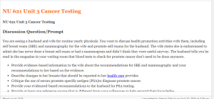 NU 621 Unit 3 Cancer Testing