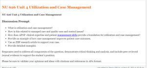 NU 626 Unit 4 Utilization and Case Management