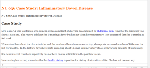 NU 636 Case Study  Inflammatory Bowel Disease