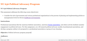 NU 636 Political Advocacy Program