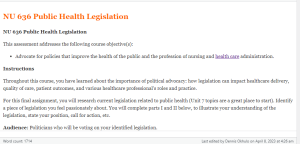 NU 636 Public Health Legislation