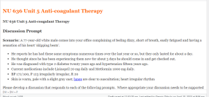 NU 636 Unit 5 Anti-coagulant Therapy