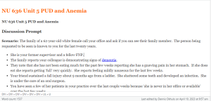 NU 636 Unit 5 PUD and Anemia