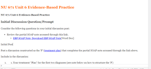 NU 671 Unit 6 Evidence-Based Practice